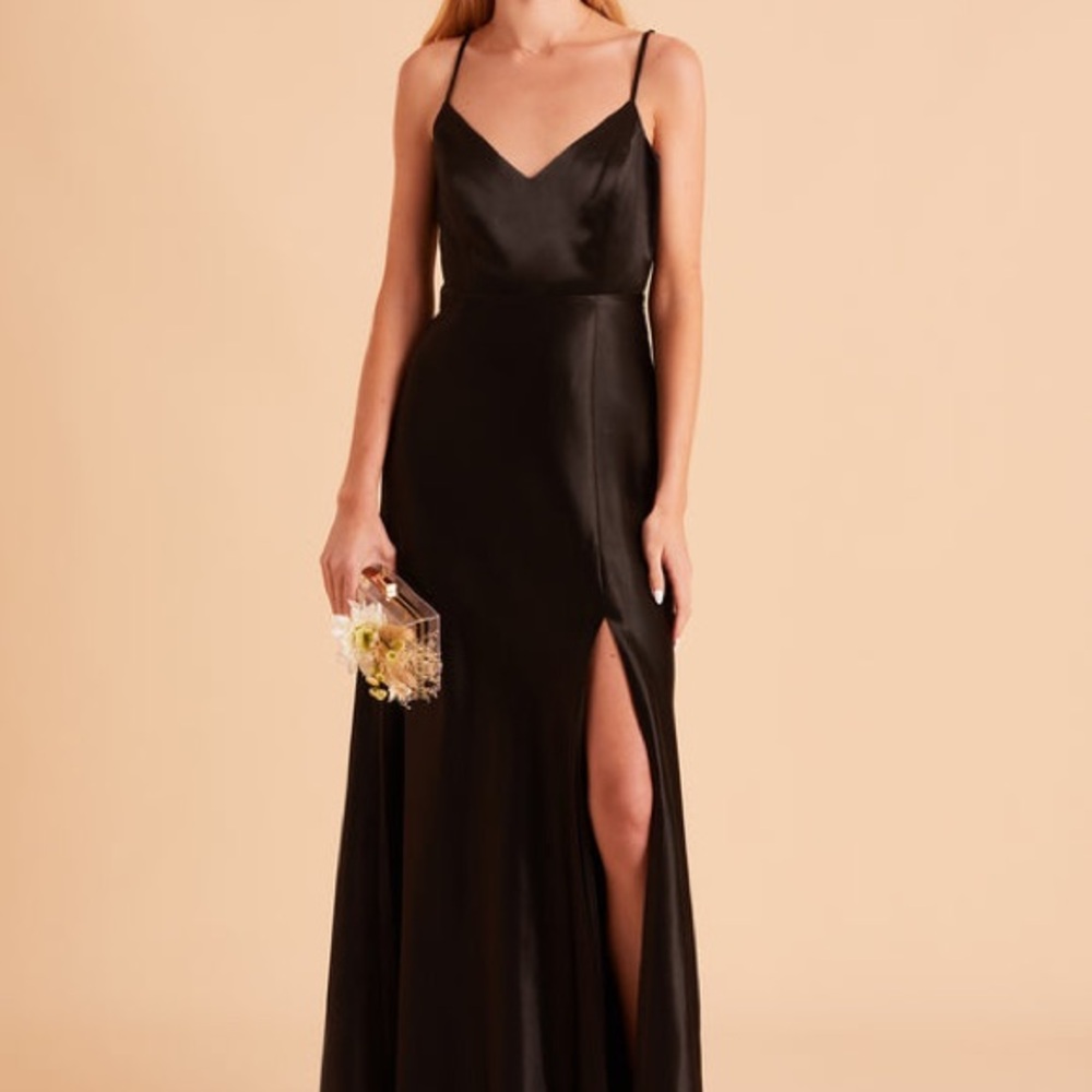 Birdy Grey Black Maxi Gown with Spaghetti Straps